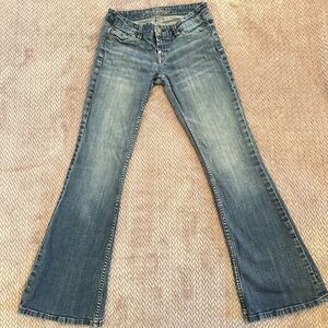 Vintage AMERICAN EAGLE Hipster Flare Low Rise Jeans Size 2R